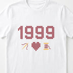 "[Year]" Custom Faux Cross Stitch T-Shirt | Personalized Year