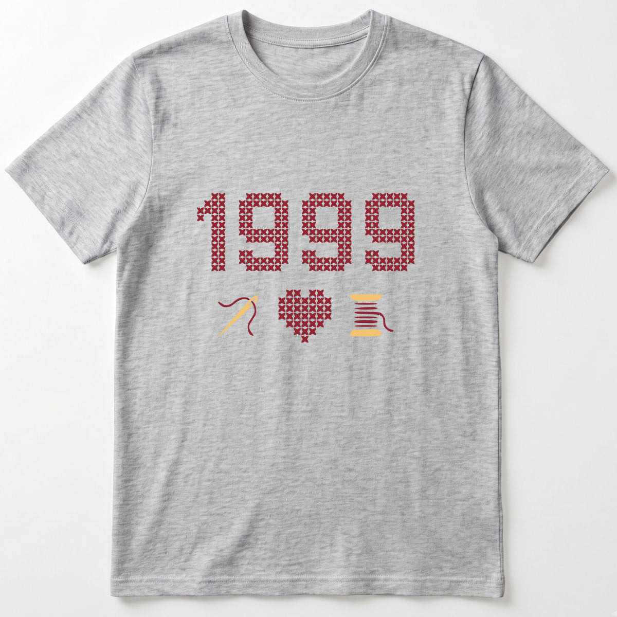 Cross Stitch Queen | Personalized T-shirt | Grey