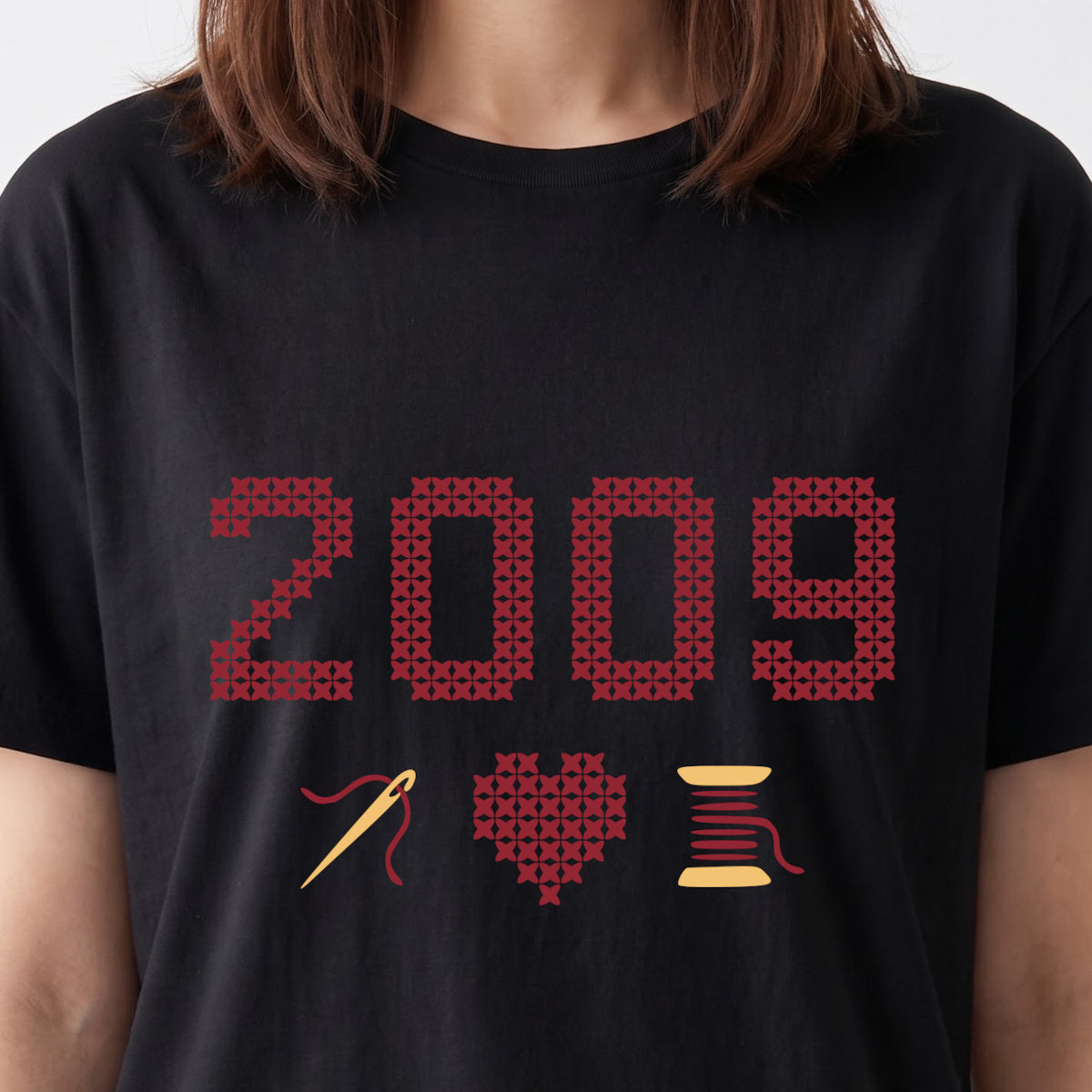 Cross Stitch Queen | Personalized T-shirt | Black