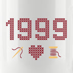 "[Year]" Custom Faux Cross Stitch Coffee Cup | Personalized Year