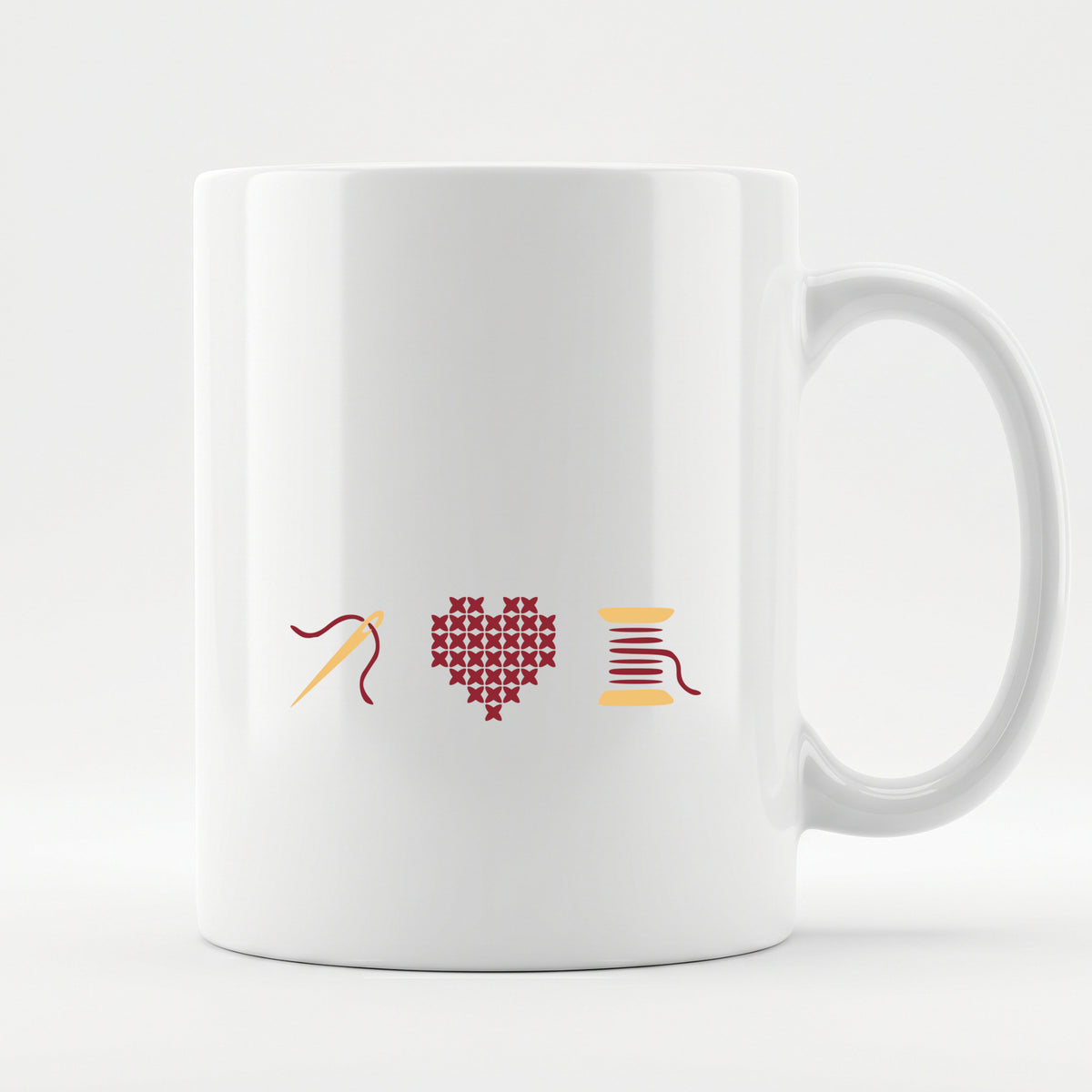 "[Year]" Custom Faux Cross Stitch Coffee Cup | Personalized Year