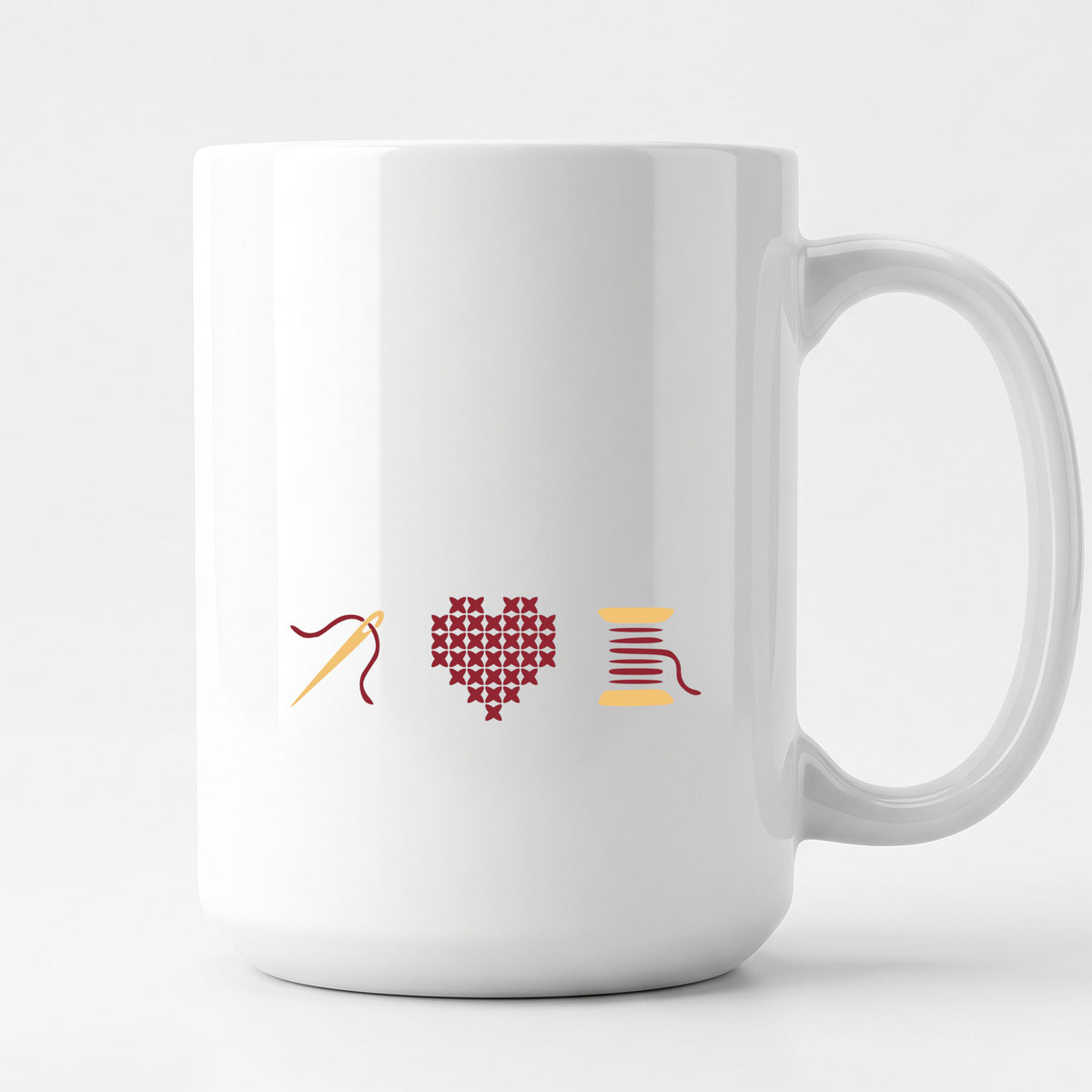 "[Year]" Custom Faux Cross Stitch Coffee Cup | Personalized Year