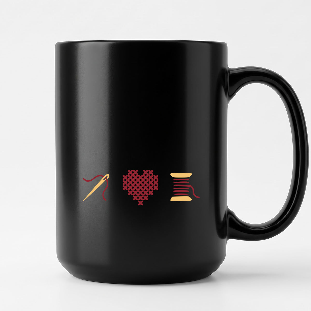 "[Year]" Custom Faux Cross Stitch Coffee Cup | Personalized Year