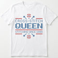 Cross Stitch Queen | Personalized T-shirt | White