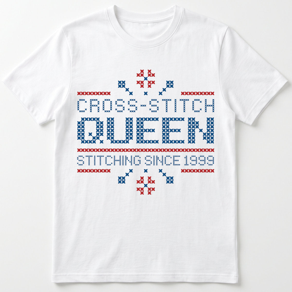 Cross Stitch Queen | Personalized T-shirt | White