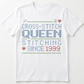 Cross Stitch Queen | Personalized T-shirt | White