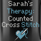 "[Name]'s Therapy: Counted Cross Stitch" Faux Cross Stitch Mug | Custom Name Coffee Cup