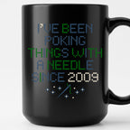 "I've been poking things with a needle since [Year]" Custom Faux Cross Stitch Mug | Personalized Year