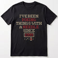 I've been poking things with a needle since ... | Personalized T-shirt | Black