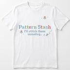 "[Name] Pattern Stash - I'll stitch them someday" Custom Faux Cross Stitch Tee | Personalized Name
