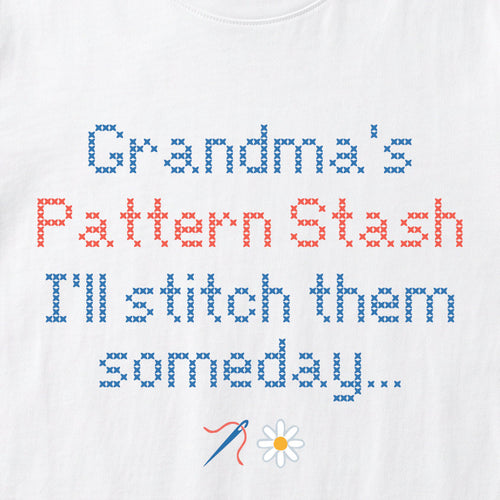 "Pattern Stash - I'll stitch them someday" | Personalized T-shirt | Grey