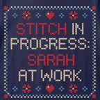"Stitch in progress: [Name] at work" - Faux Cross Stitch Tee | Custom Name T-Shirt