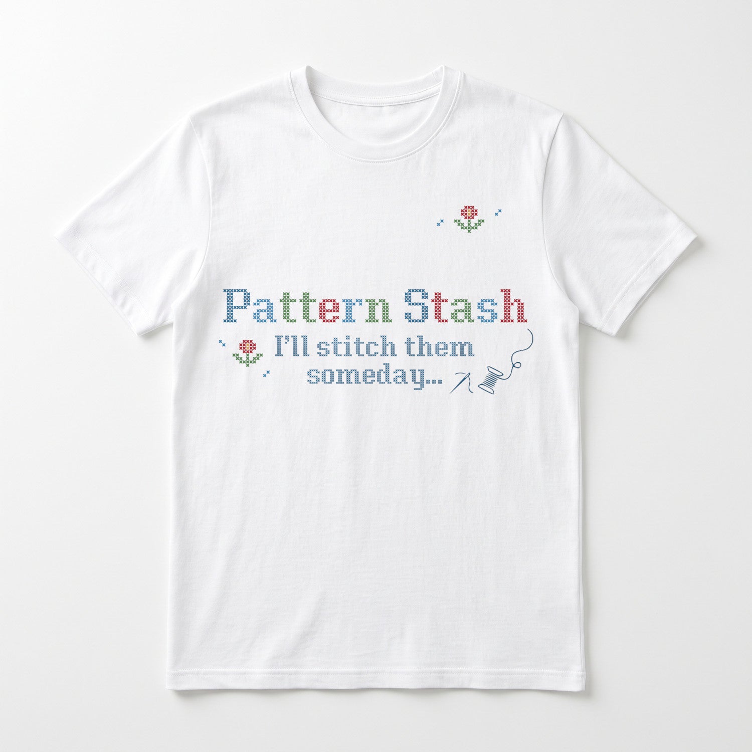 T-shirt Scross-Stitch Style "Pattern Stash - I'll stitch them someday"