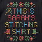 "This is [Name]'s Stitching Shirt" - Custom Faux Cross Stitch Tee | Personalized Name