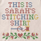 "This is [Name]'s Stitching Shirt" - Faux Cross Stitch Tee | Custom Name T-Shirt