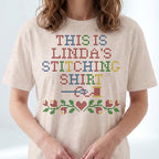 "This is [Name]'s Stitching Shirt" - Faux Cross Stitch Tee | Custom Name T-Shirt