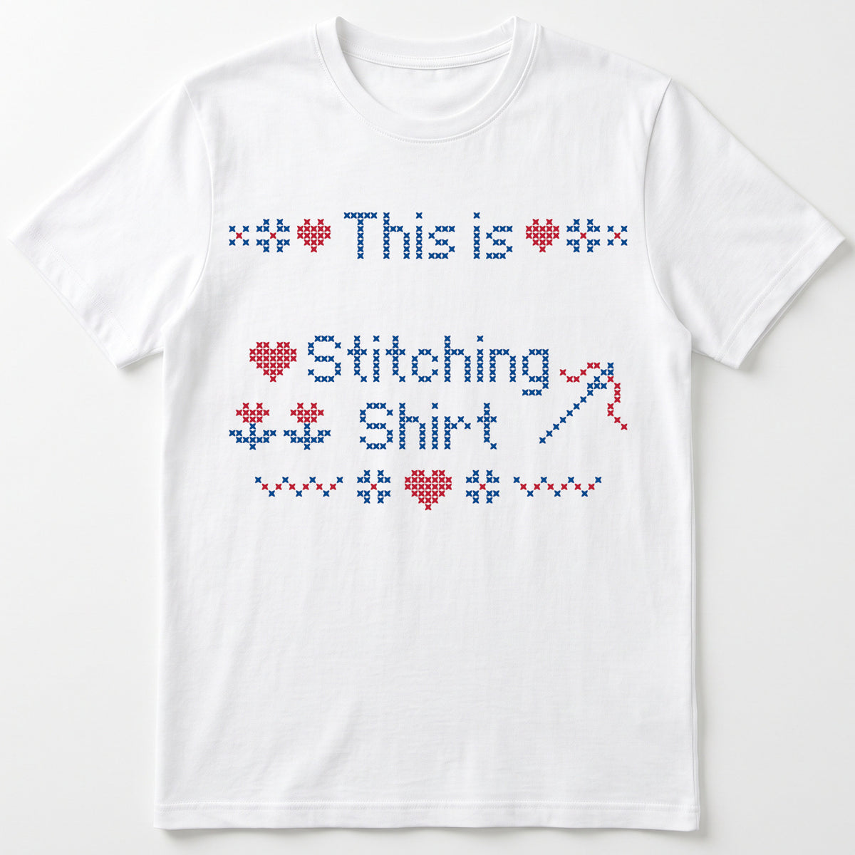 "This is [Name]'s Stitching Shirt" - Faux Cross Stitch T-Shirt | Personalized Gift