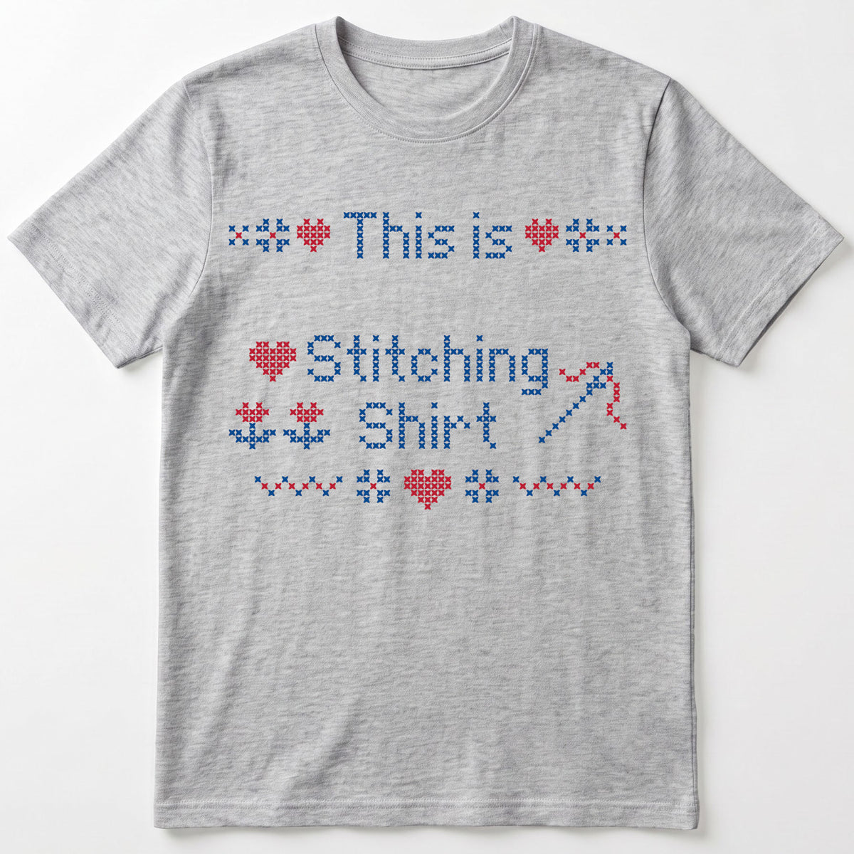 "This is [Name]'s Stitching Shirt" - Faux Cross Stitch T-Shirt | Personalized Gift