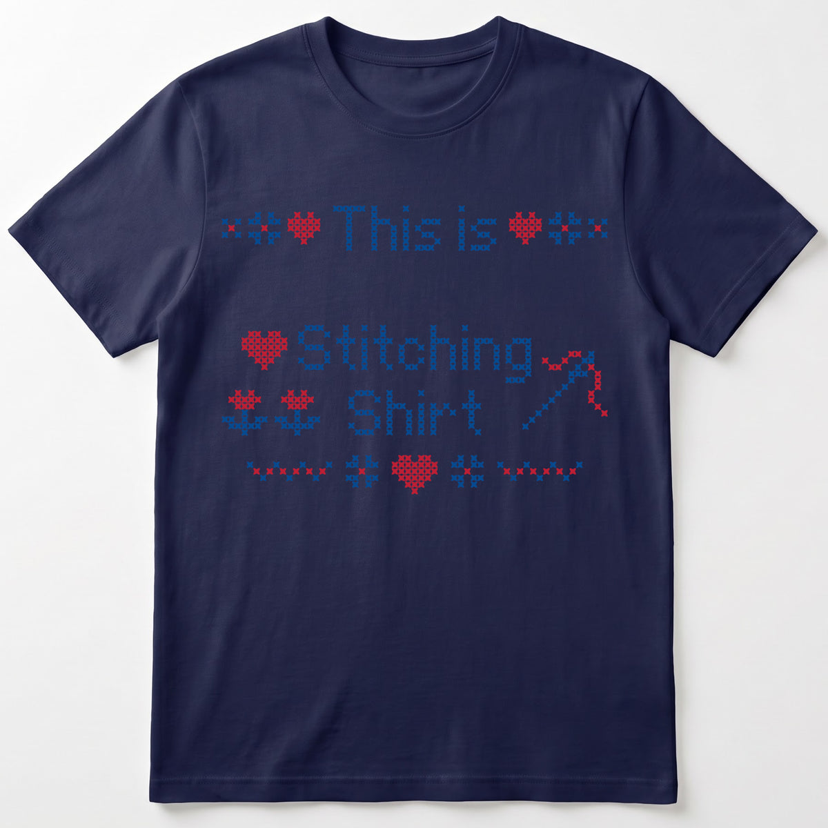 "This is [Name]'s Stitching Shirt" - Faux Cross Stitch T-Shirt | Personalized Gift