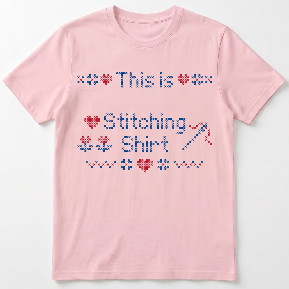 "This is [Name]'s Stitching Shirt" - Faux Cross Stitch T-Shirt | Personalized Gift